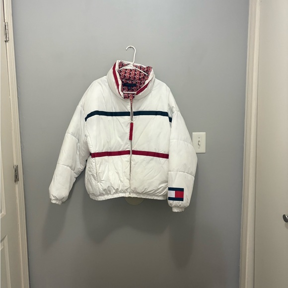 Tommy Hilfiger Jackets & Blazers - Tommy Hilfiger White Jacket with Red and Blue Stripes